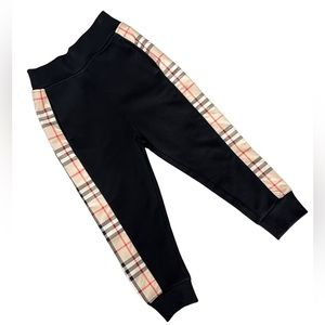 NEW With Tags - Burberry Kids Check Panelled Drawstring Waist Joggers